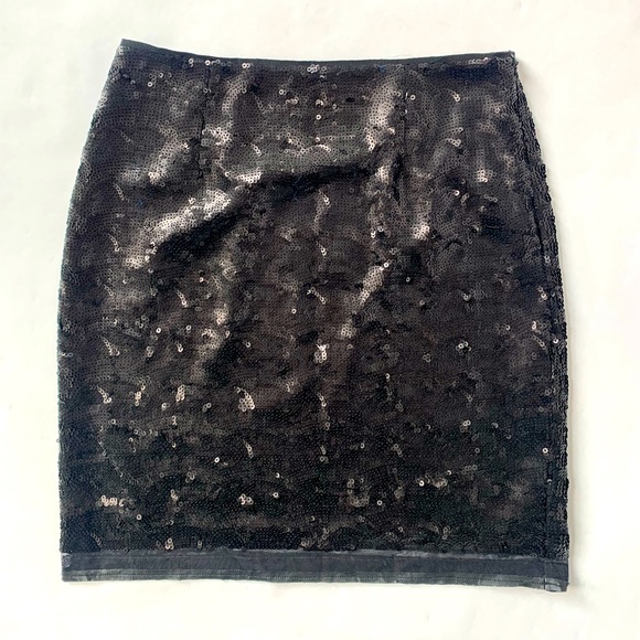 Elie Tahari black Alexis sequin skirt - Picture 2 of 4